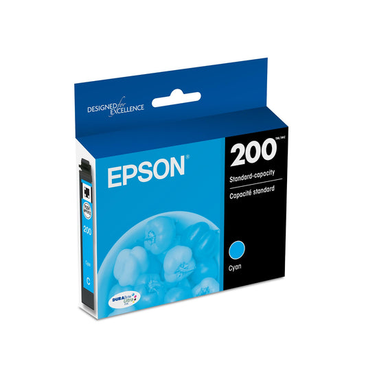 Epson 200 DURABrite Ultra Ink Standard Capacity Cyan Cartridge (T200220-S) Works with Workforce WF-2520, 2530, 2540, Expression XP-200, 300, 310, 400