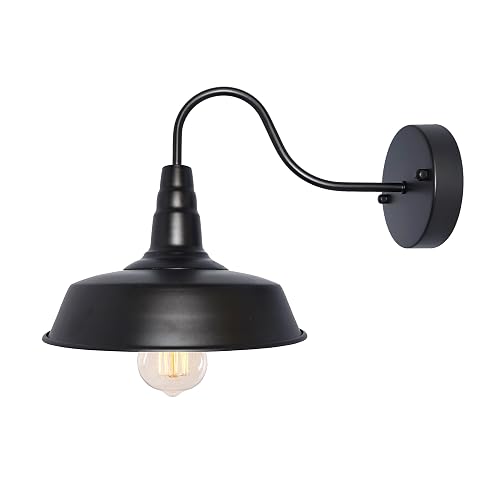 BRIGHTESS #80 Retro Black Wall Sconce Lighting Barn Flat Lights Industrial Vintage Farmhouse Wall Lamp Outside Led Light Fixtures E26 Bathroom Kitchen