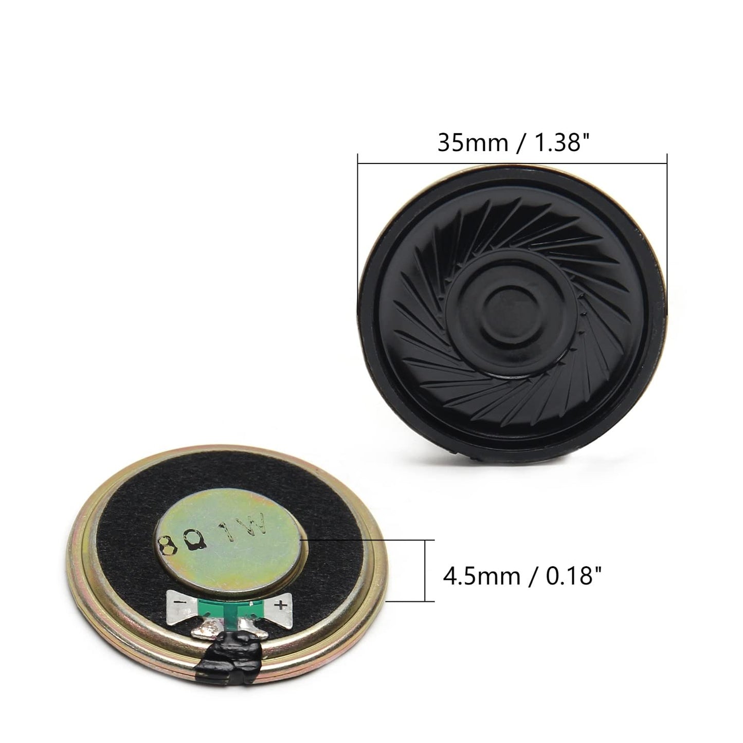 Fielect 2Pcs DIY Magnetic Speaker 1W 8 Ohm 36mm Diameter Round Shape Replacement Loudspeaker