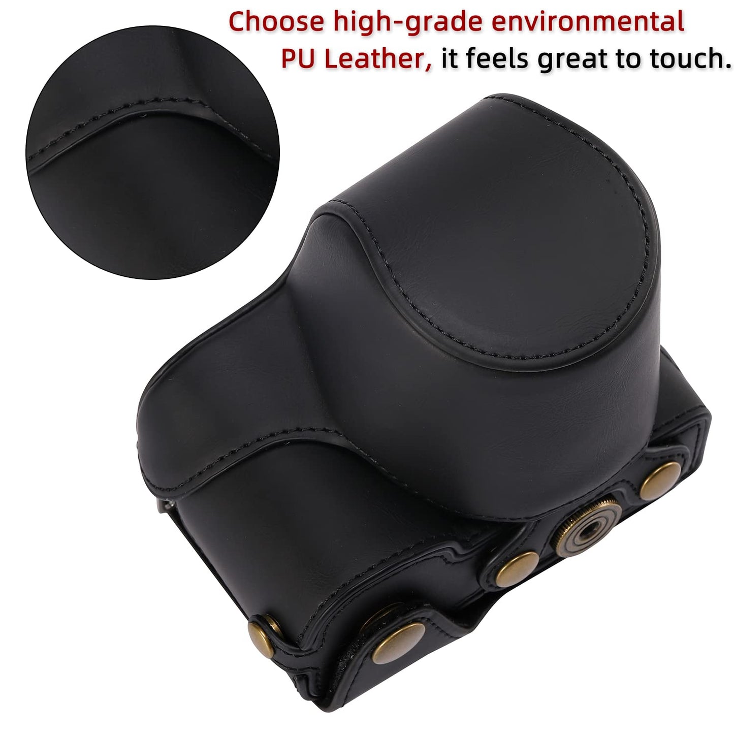 Hargedis XEVN for Sony ZV-E10 case,for Sony ZV-E10 case,Premium PU Full Body Leather Camera Case Bag for Sony Alpha ZV-E10 Fit 16-50mm Lens