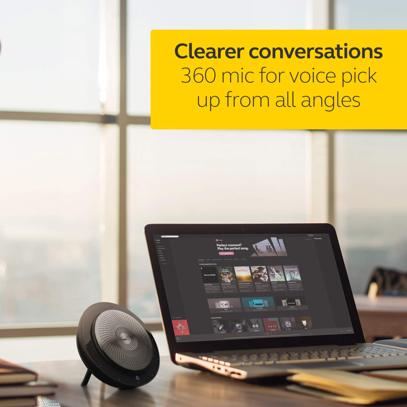 Jabra Speak 710 UC Wireless Bluetooth Speakerphone with Link 370 USB Adapter - Portable Conference Speaker for Holding Meetings Anywhere