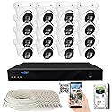 GW Security 16 Channel 8MP Fulltime Color Night Vision 4K NVR Security Camera System with 16 UltraHD 4K IP Two-Way Audio Outdoor/Indoor Smart AI