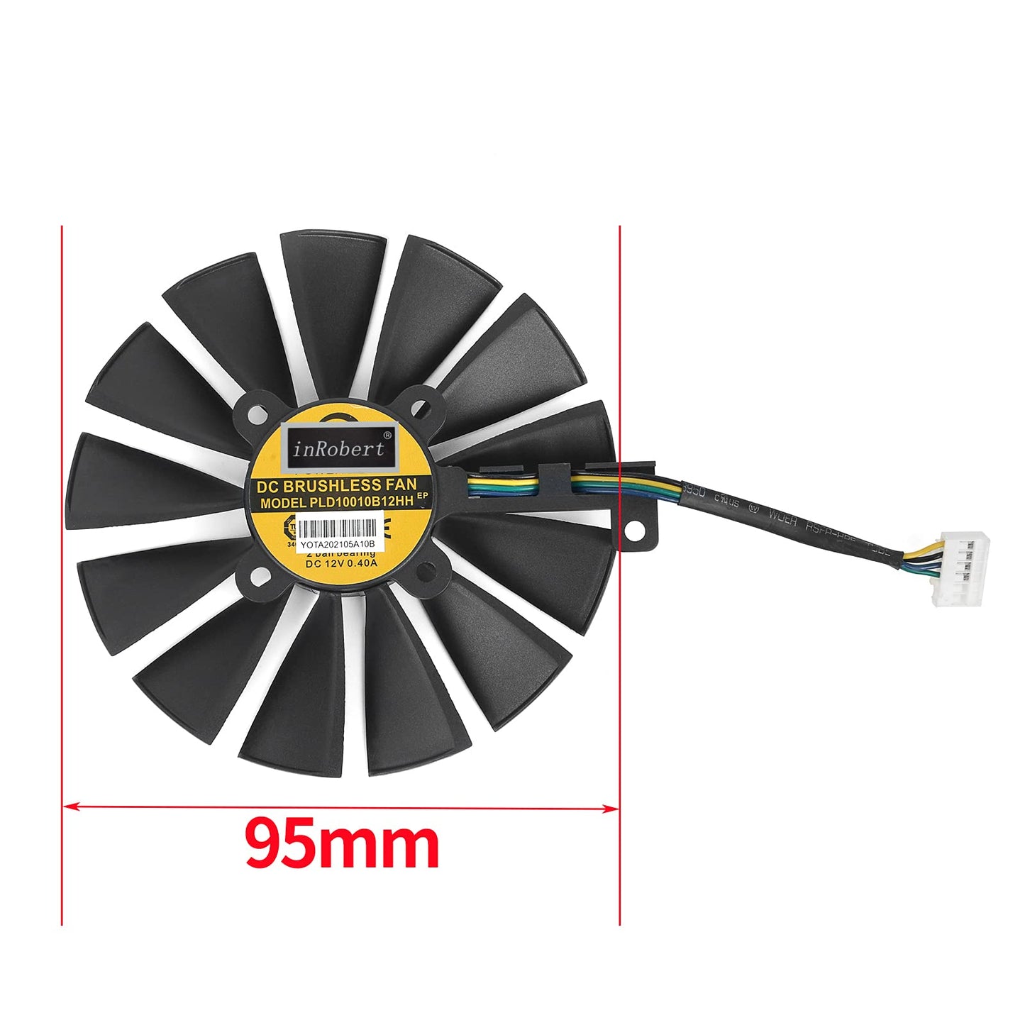 inRobert PLD10010B12HH 95MM 6Pin GPU-Cooling-Fan for ASUS GTX-1650-1660-SUPER-GTX1660-Ti Graphics Card