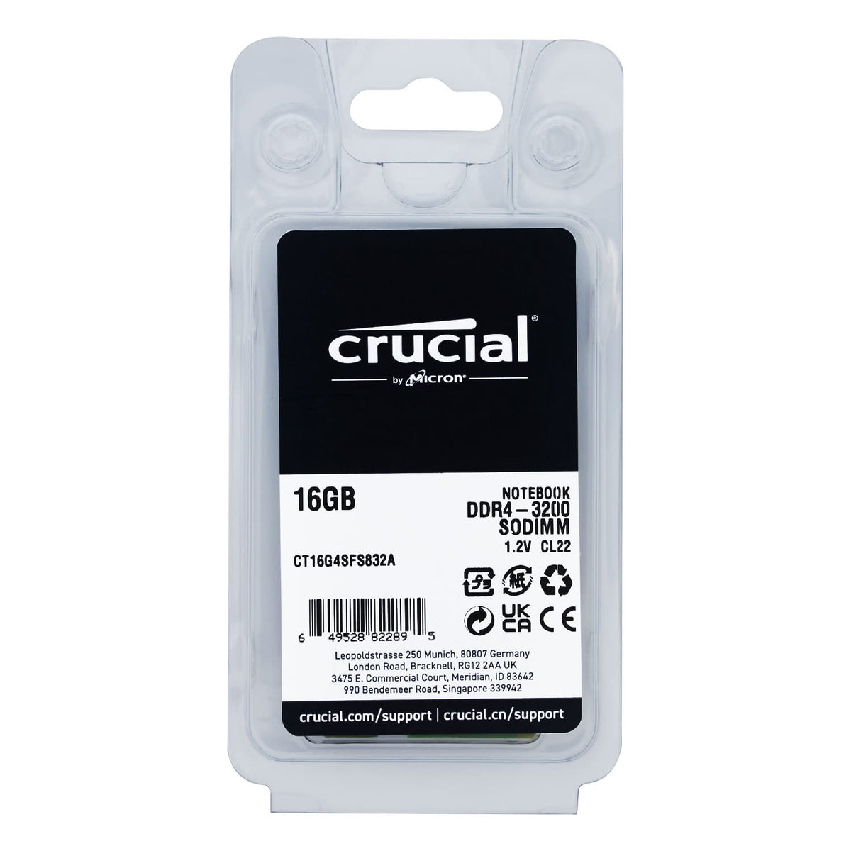 16GB 260pin SODIMM DDR4 PC4-25600 NONECC