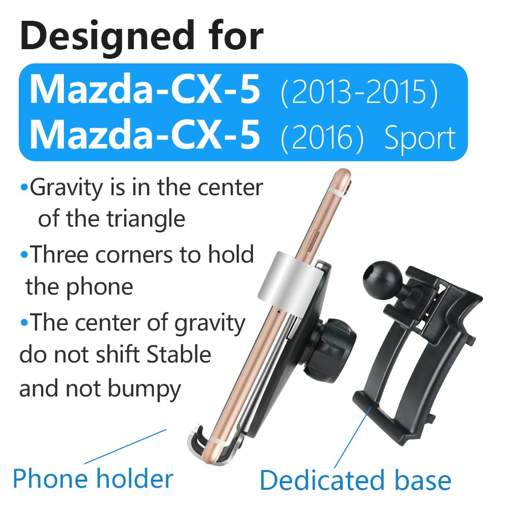 LUNQIN Car Phone Holder for Mazda CX-5 CX5 2013 2014 2015 and Mazda CX-5 2016 Sport Auto Interior Accessories Best Cell Phones Mount Cellphone Mobile