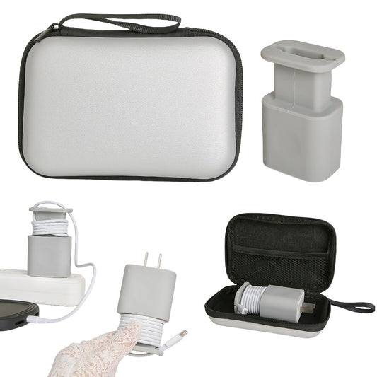 SDTAHEAD Charger Protector Bag Set with Silicone Charger Cover Snapback Charger Cable Winder, Travel Carrying Storage Bag with Charger Saver Organizer