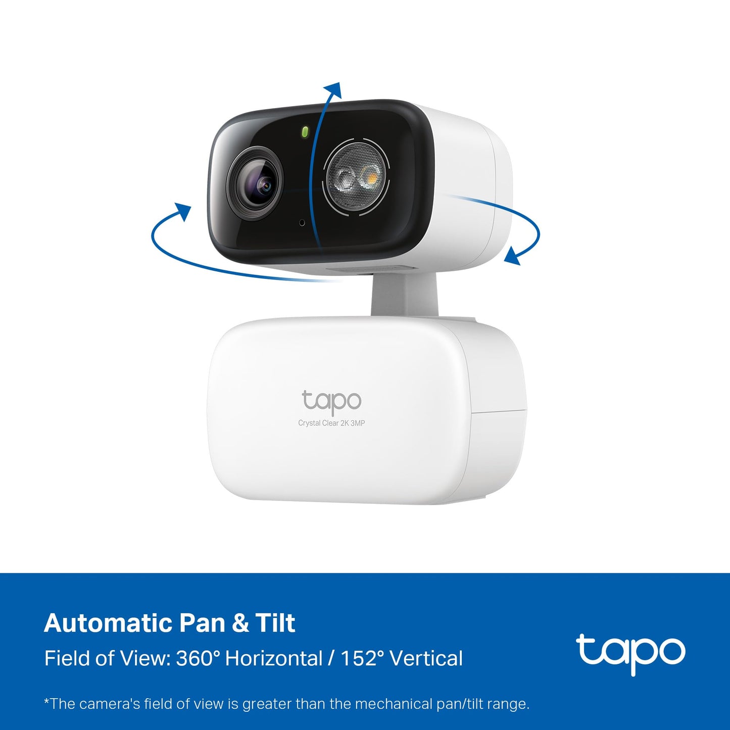 Tapo 2K Indoor/Outdoor Pan/Tilt Wired Security Camera - Baby Monitoring, Person & Baby Cry Detection, 360° Motion Tracking, Night Vision