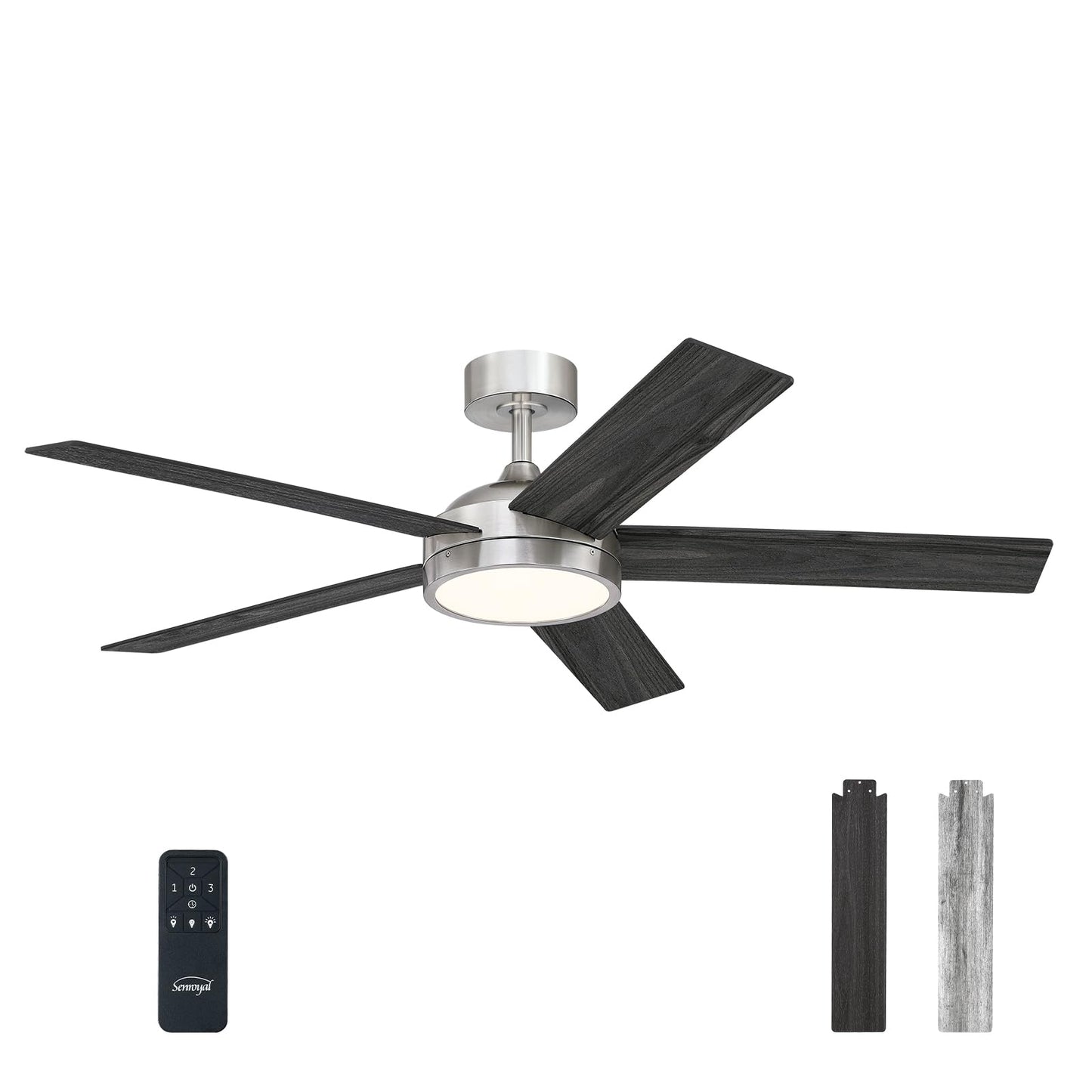 senroyal 54 Inch Ceiling Fan with Light and Remote, Dimmable Modern Farmhouse Ceiling Fan for Living Room, Dining Room, 3 Speed, Reversible Motor