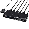 KVM Switch 4K@60Hz, HDMI USB Switch for 2 Computer Share UHD Monitor and Keyboard Mouse Printer, Support YUV RGB 4:4:4, with 2 USB Cables & Wired