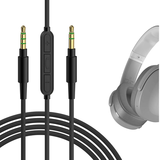 GEEKRIA Audio Cable with Mic Compatible with Skullcandy Crusher Evo, Hesh 3/2, Riff 2 Headphones Cable, 1/8" (3.5mm) to 3.5mm Aux Replacement Stereo