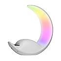 InnoVibe Moon Shape Bluetooth Speaker with Night Light, Portable Wireless Speaker with Dimmable LED, Phone Holder & Type-C Charging, Tech Gadgets