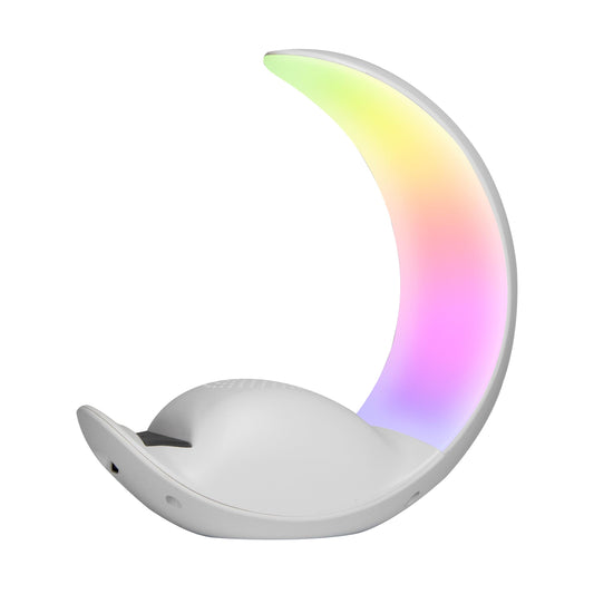 InnoVibe Moon Shape Bluetooth Speaker with Night Light, Portable Wireless Speaker with Dimmable LED, Phone Holder & Type-C Charging, Tech Gadgets