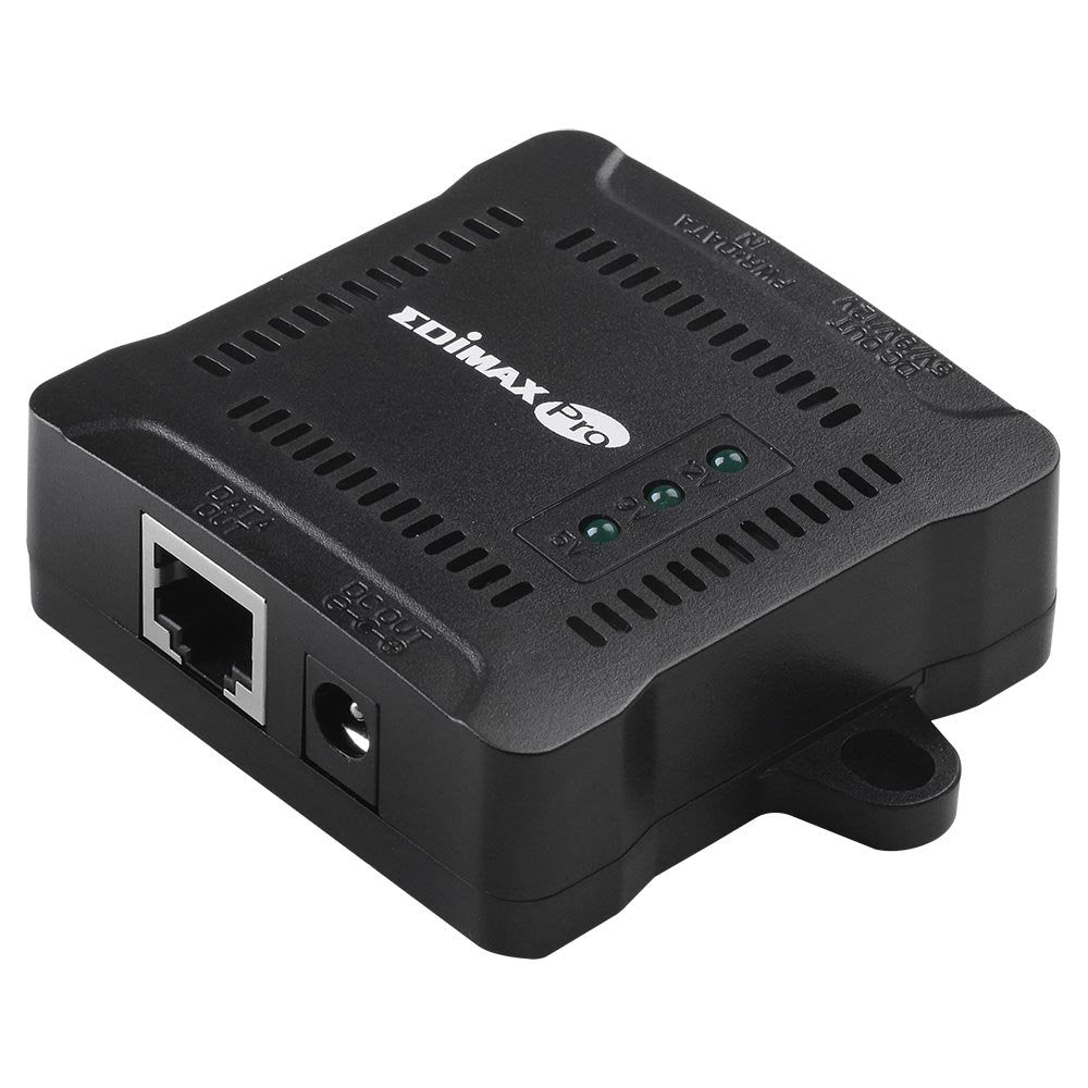 Edimax Pro Compact Gigabit PoE+ Splitter with Adjustable 5/9/12V x 2A Output, IEEE 802.3at, Delivers Data and Power from PoE Runs to Non-PoE Devices