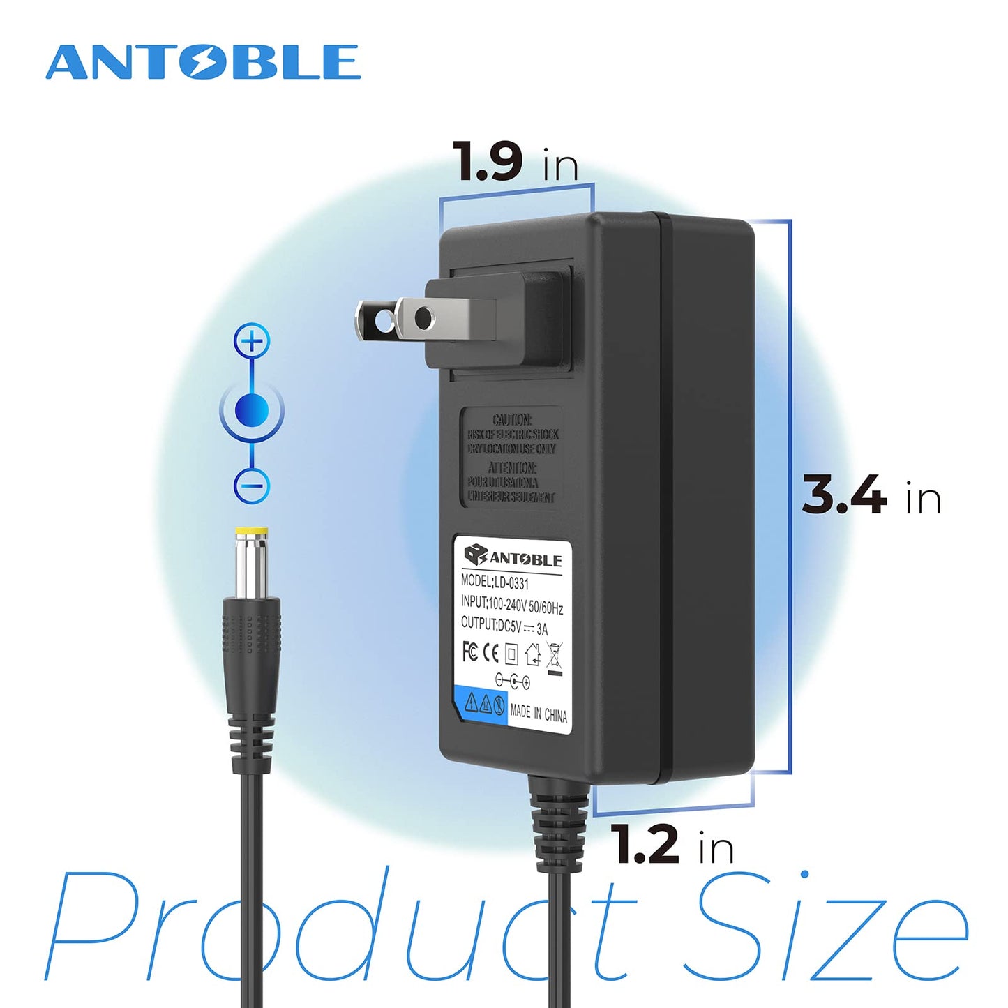 ANTOBLE DJ Controller Power Supply for Pioneer Pro DDJ-SX3 DDJ-SX2 DJJ-SX1 Charger, 5V 3A DJ Controller Power Cord Compatible with Pioneer DDJ-SX…