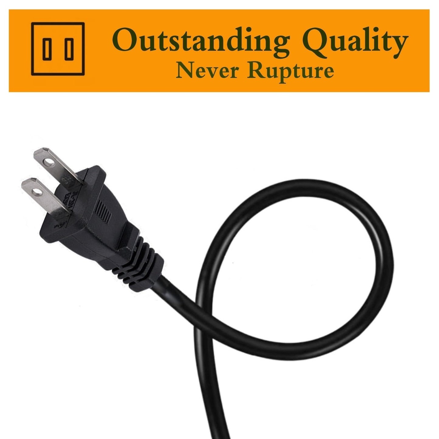 2 Prong Power Cord for Canon PIXMA TS9120 MX922 MG2522 G4210 MG7720 MG6822 MG6821 MG6820 MG5722 MG5721 MG5720 PIXMA Pro 100 Pro-100 MX472 492 495
