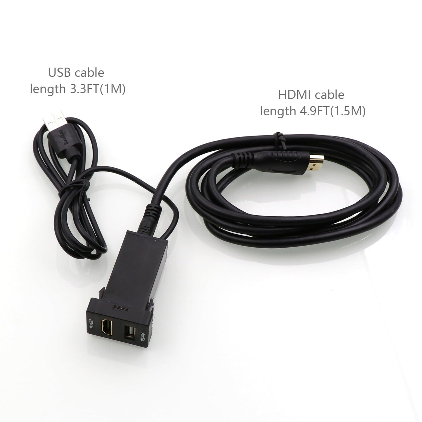 Timloon HDMI Socket Mount Cable +USB Audio Input Audio Relay Use for Toyota?Type A?