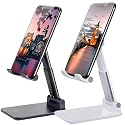 Meetuo 2 Pcs Cell Phone Stand, Adjustable Angle Height Phone Stand for Desk, Fully Foldable/Portable Phone Holder, Compatible with iPhone