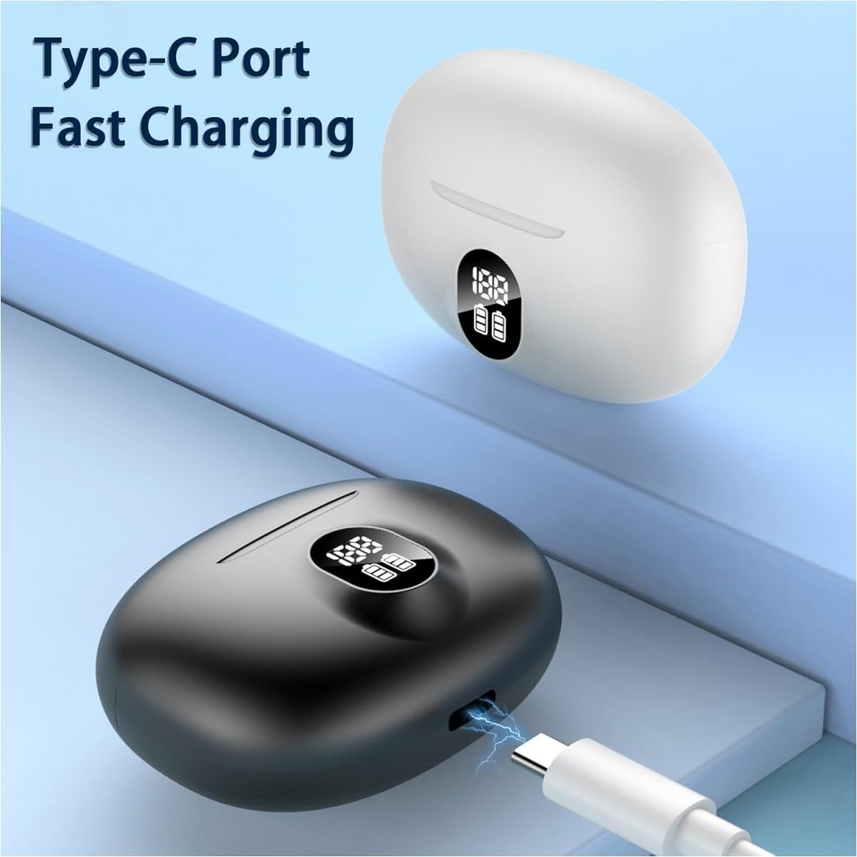 Wireless Earbuds, Bluetooth 5.4 Headphones Ear Buds With Bass Stereo Sound Noise Reduction Earphones, 120H Playtime,IPX7 Waterproof USB-C , Touch