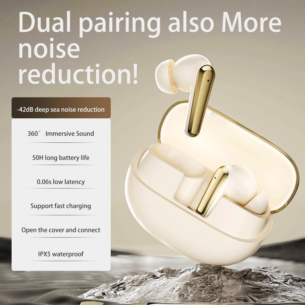 CXPSUE Wireless Earbuds Bluetooth 60H Playtime with Charging Case Noise Cancelling Mic in-Ear Stereo Sound Easy Pairing for Smartphone Sports
