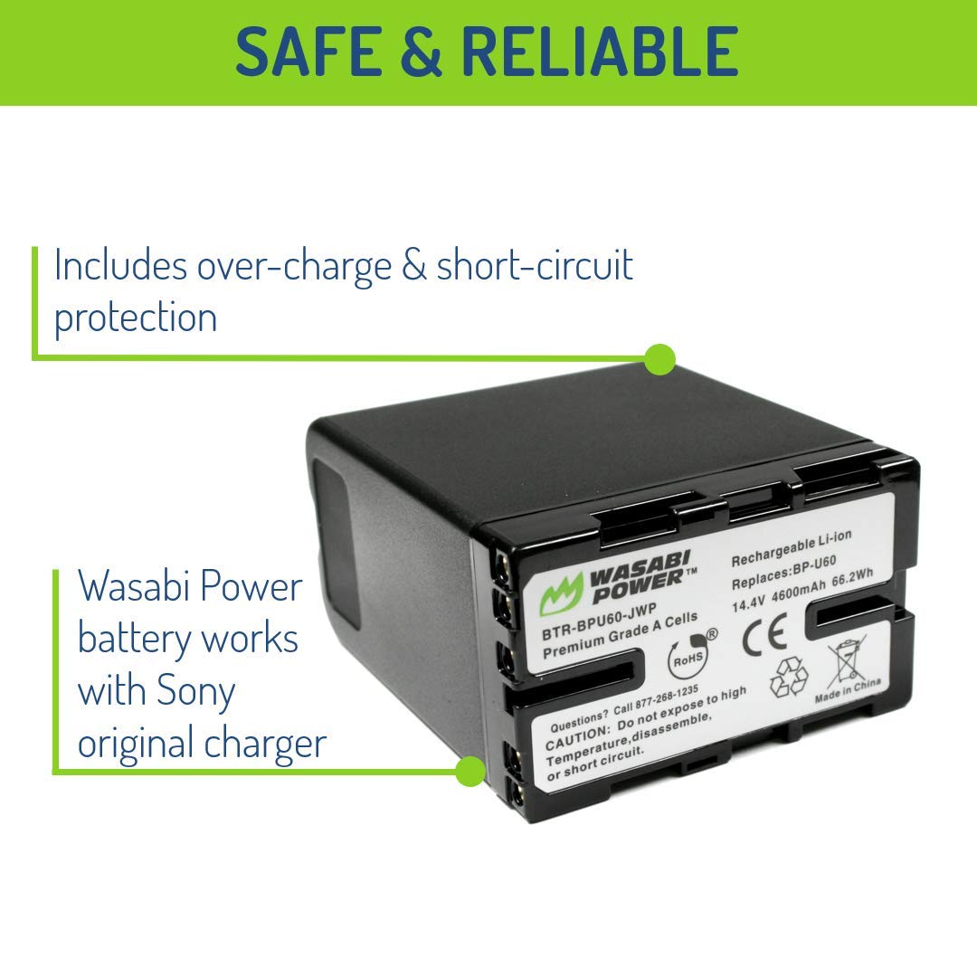 Wasabi Power Battery for Sony BP-U60 and Sony PMW-100, PMW-150, PMW-160, PMW-200, PMW-300, PMW-EX1, PMW-EX1R, PMW-EX3, PMW-EX160, PMW-EX260