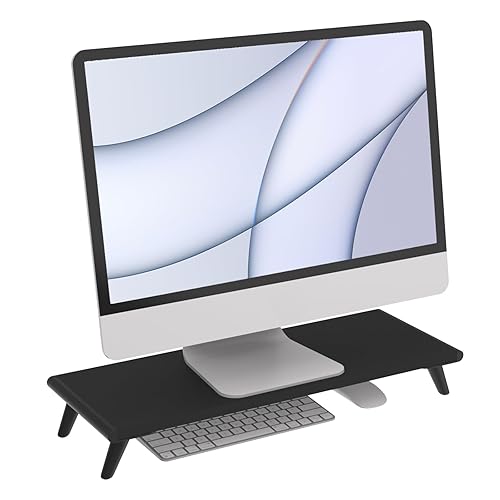 loukin Monitor Stand Riser for Desk, 22.4" x 8.3" Larger Computer Stand for Laptop, PC, Printer, Sturdy Desktop Computer Shelf with Non-Skid Rubber