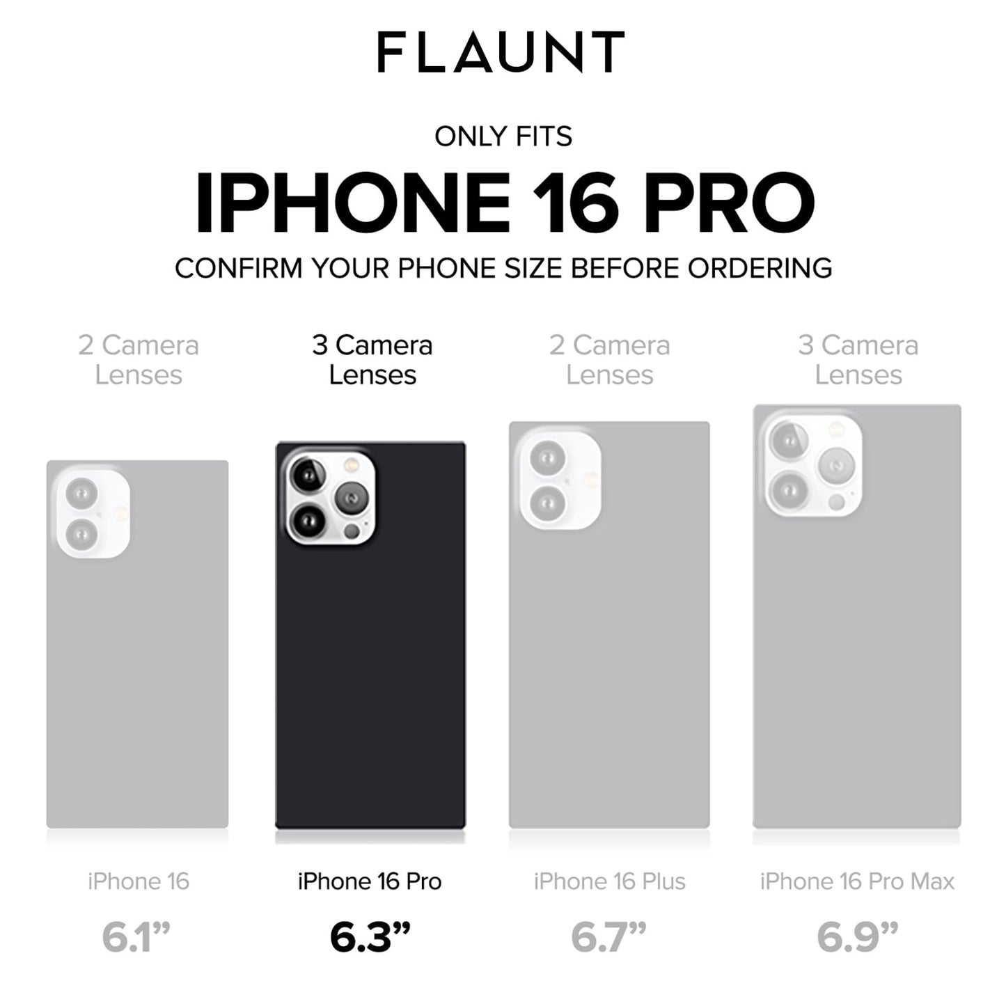 Flaunt Official Square iPhone 16 Pro Case - Tortoise Shell