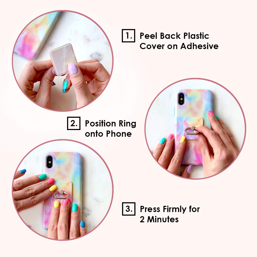Velvet Caviar Cell Phone Ring Holder - Finger Ring & Stand - Improves Phone Grip Compatible with iPhone, Galaxy and Most Cases (Except