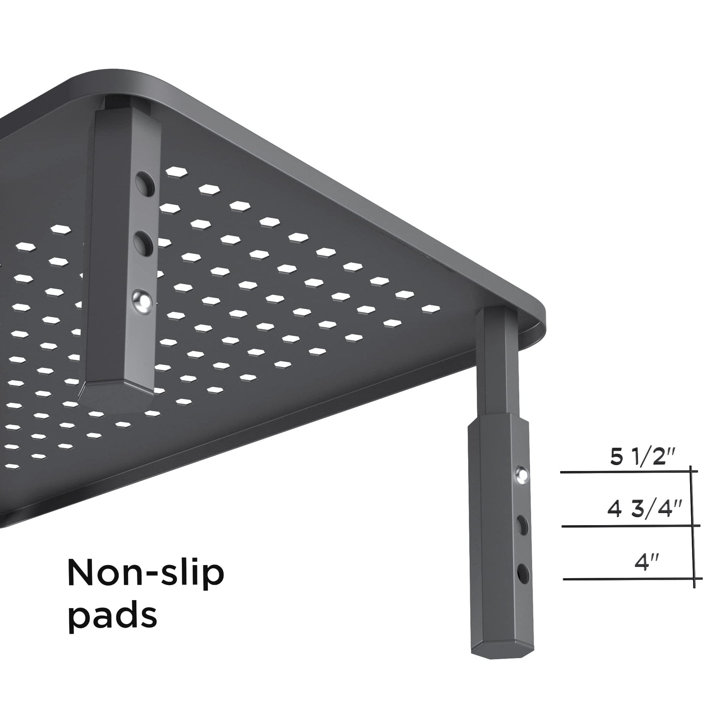 EVOOMI Back Saver Monitor Stand for Desk - 2 Pack Monitor Riser - Anti-Skid HD Hexagonal Steel Computer Stand - Free Cable Ties - Mesh Metal Computer