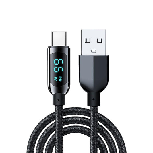 Tpenod USB A to USB C Cable,4 Feet Type C Cable with LED Display Power watt,66W Max Fast Charging USB-c Cable, Compatible with iPhone 15 Pro Max