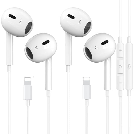 2 Packs-for iPhone Headphones Wired Earbuds/Earphones Nosie Reduction Built-in Microphone & Volume Control Headsets Compatible with iPhone…