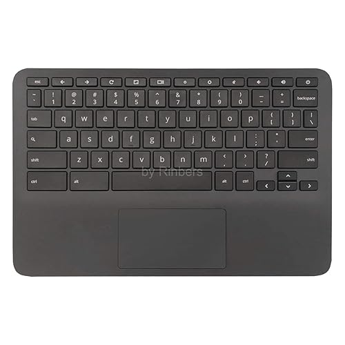 Rinbers Laptop Palmrest Upper Case Top Cover with US English Keyboard Touchpad Assembly Replacement for HP Chromebook 11 11A G6 EE L92224-001