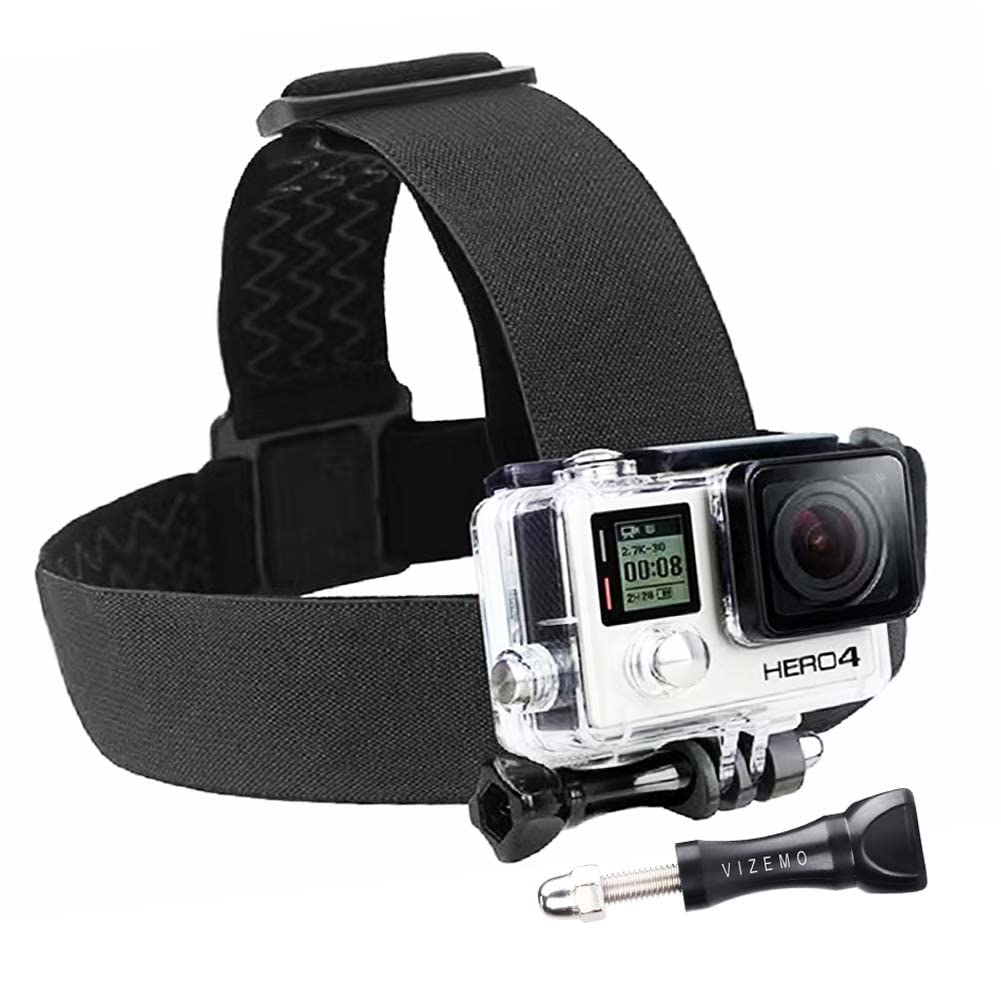 VIZEMO POV Helmet Mount for GoPro Cameras, White, Adjustable