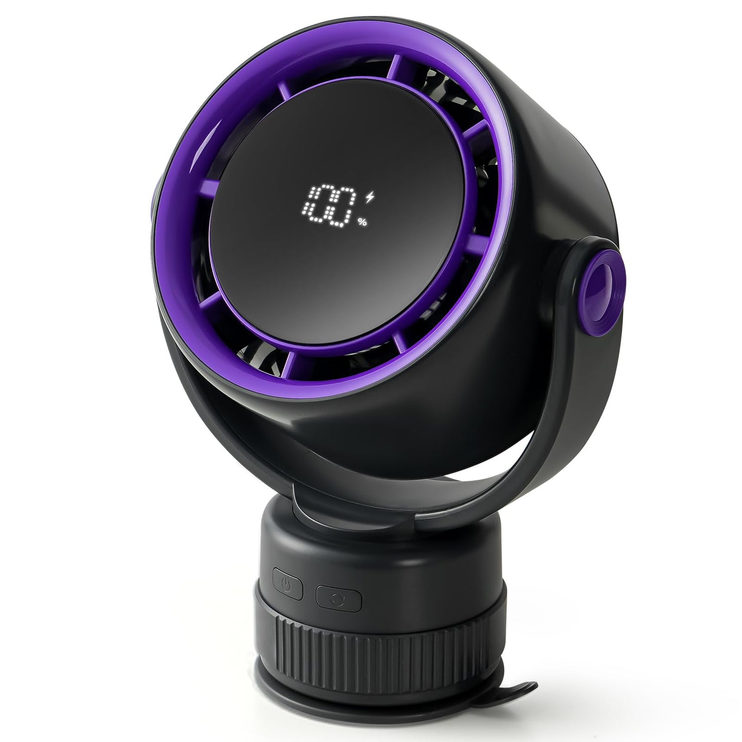 Sowmow Desk Fan - 120° Oscillating Portable Table Fan, Rechargeable Wall Mount Air Circulator with Twist-Lock Suction Cup for Kitchen, Bathroom
