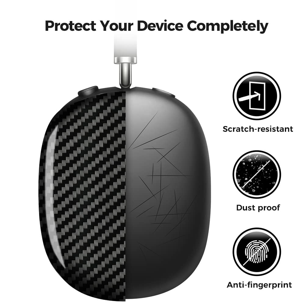 MONOCARBON Real Carbon Fiber Case for Airpods Max,Military Grade Protective Hard Cover for 2024 New and Old Apple Airpods Max Headphone from Daily