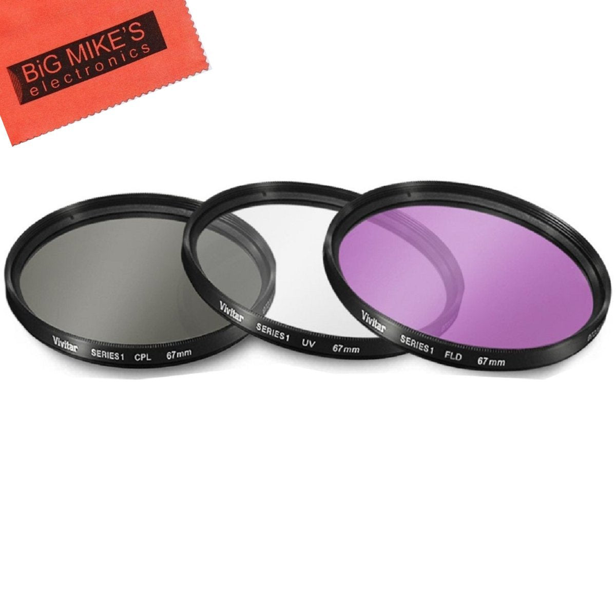 49mm 3 Piece Filter Kit (UV-CPL-FLD) for Sony 18-55mm DT E-Mount, 55-210mm, 16mm f/2.8, 20mm f/2.8 EMOUNT, 24mm f/1.8, FE 28mm f/2 Lens, 30mm f/2.8