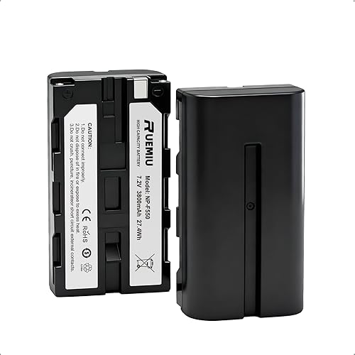 RUEMIU 2-Pack Upgraded 3800mAh NP-F550 Battery Compatible with Sony NP F550, F970, F750 F330, F570, F960, F770, Camera Camcorder, LED Light, Monitor