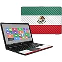 MightySkins Carbon Fiber Skin for HP 15T Laptop 15.6" (2017) - Mexican Flag | Protective, Durable Textured Carbon Fiber Finish | Easy to Apply…