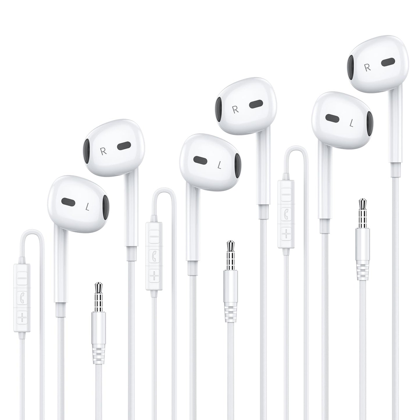 MOSWAG Wired Earbuds with Microphone, 3.5mm Jack in Ear Headphones with Microphone Suitable for Smartphones, Computers, Laptops, IPads, MP3 Players