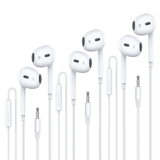 MOSWAG Wired Earbuds with Microphone, 3.5mm Jack in Ear Headphones with Microphone Suitable for Smartphones, Computers, Laptops, IPads, MP3 Players