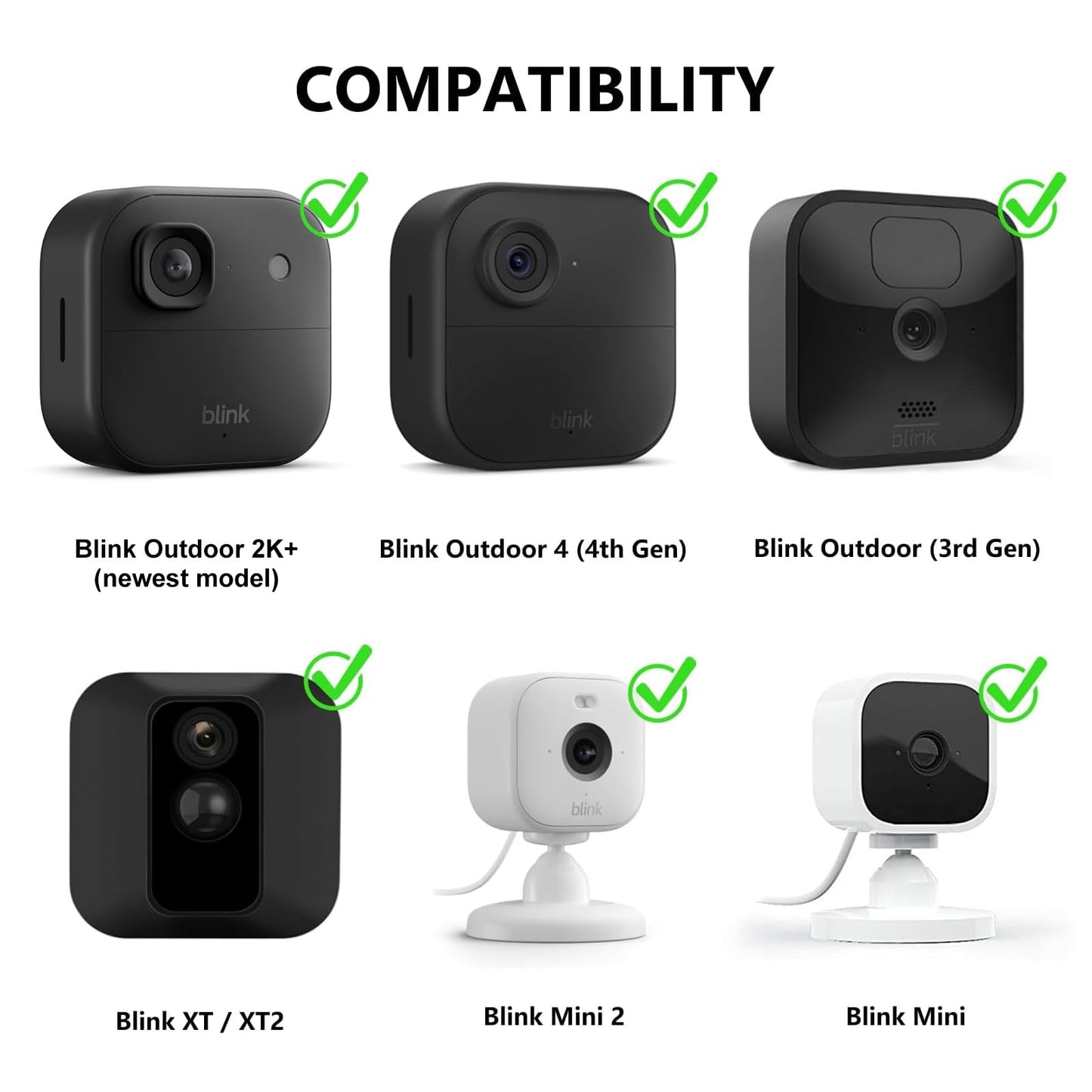 ALERTCAM 2Pack Flexible Twist Mount for Blink XT, Blink XT2, Blink Mini, Blink Outdoor 4 (4th Gen) / (3rd Gen) Home Security Camera System - Black