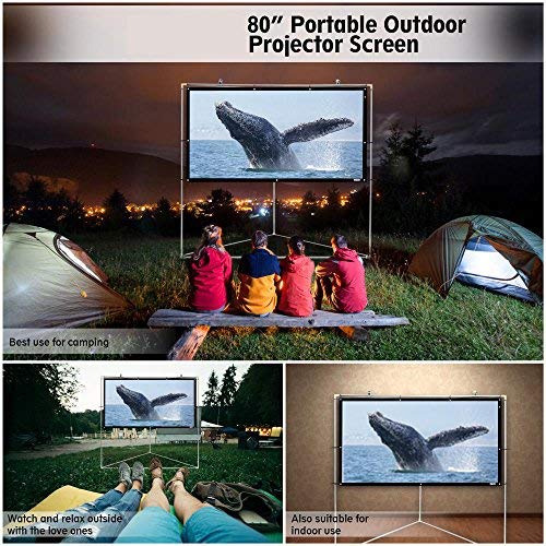Pyle 84" Outdoor Portable Matt White Theater TV Projector Screen w/ Triangle Stand - 84 inch, 16:9, 1.15 Gain Full HD Projection for Movie / Cinema