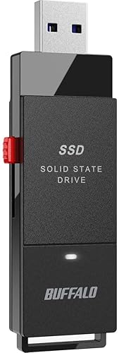 BUFFALO External SSD 500GB - Up to 600MB/s - USB-C - USB-A - USB 3.2 Gen 2 (Compatible with PS4 / PS5 / Windows/Mac) - External Solid State Drive