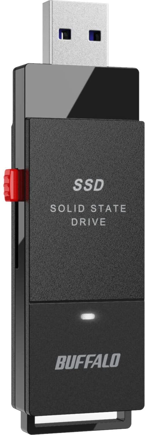 BUFFALO External SSD 500GB - Up to 600MB/s - USB-C - USB-A - USB 3.2 Gen 2 (Compatible with PS4 / PS5 / Windows/Mac) - External Solid State Drive
