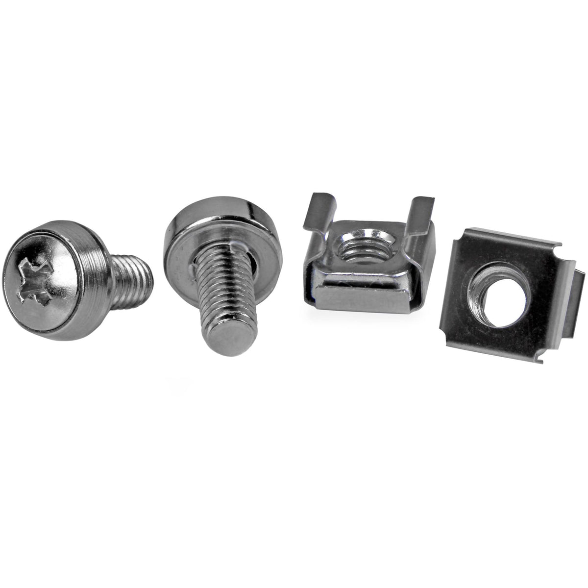 StarTech 50-Pack M6 12mm Screws & Cage Nuts Kit, Nickel-Plated, TAA