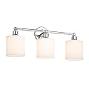 XiNBEi Lighting Wall Light, Bathroom Vanity Light with Fabric Shade, 3 Light Wall Fixture Chrome Finish for Bathroom XB-W1214-3-CH