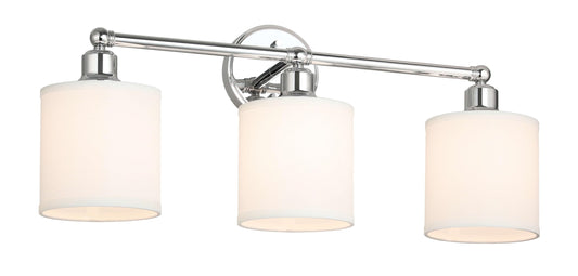 XiNBEi Lighting Wall Light, Bathroom Vanity Light with Fabric Shade, 3 Light Wall Fixture Chrome Finish for Bathroom XB-W1214-3-CH