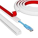 39" Side Open One Cord Hider (<1/4") for Wall Mounted Tv,Extension Flexible Cable Cover to Hide Conceal Cords Along Wall,Wire Raceway Management Cable
