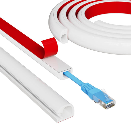 39" Side Open One Cord Hider (<1/4") for Wall Mounted Tv,Extension Flexible Cable Cover to Hide Conceal Cords Along Wall,Wire Raceway Management Cable