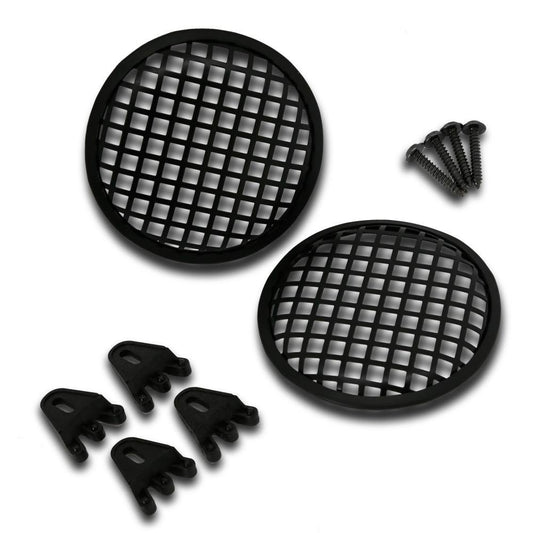 Pyramid 5" Waffle Speaker Grill with Bracket, Universal Car Audio Speaker Grill Cover, Durable Metal Mesh Protects 5 Inch Speakers, Includes Mounting