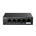 Tenda TEG1105P, 5 Port Gigabit PoE Switch Compatible with IEEE 802.3af/at Devices, Unmanaged PoE Switch with 4 Port PoE+@63W, Plug & Play, Fanless
